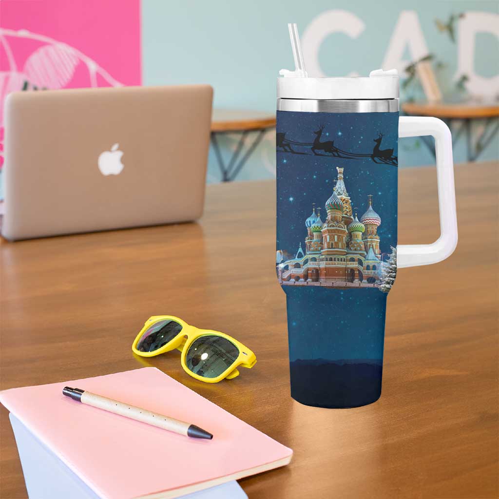 Russia Ded Moroz and Snegurochka Tumbler With Handle Orthodox Christmas Slavic Mythology LT17 - Wonder Print Shop