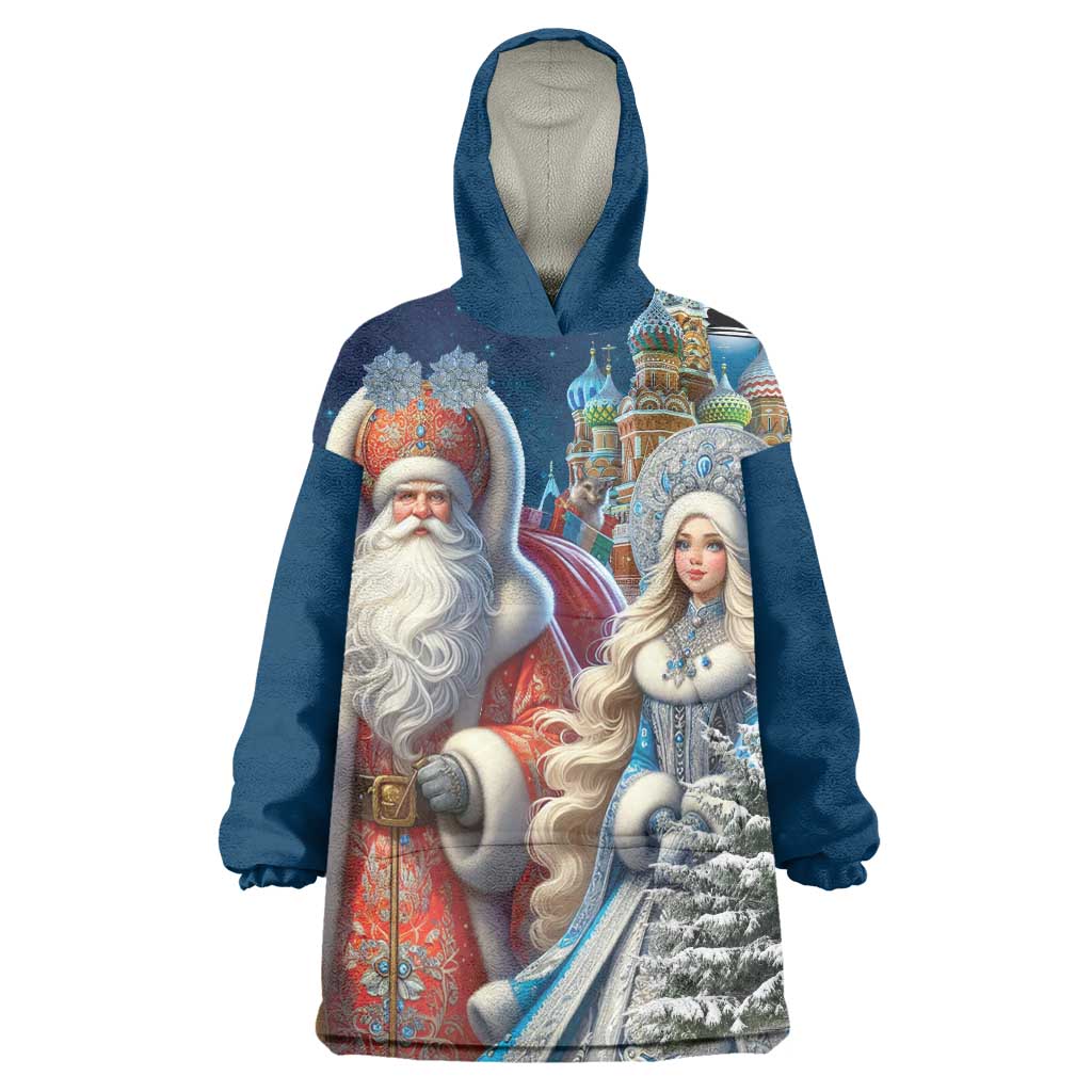 Russia Ded Moroz and Snegurochka Wearable Blanket Hoodie Orthodox Christmas Slavic Mythology LT17 - Wonder Print Shop