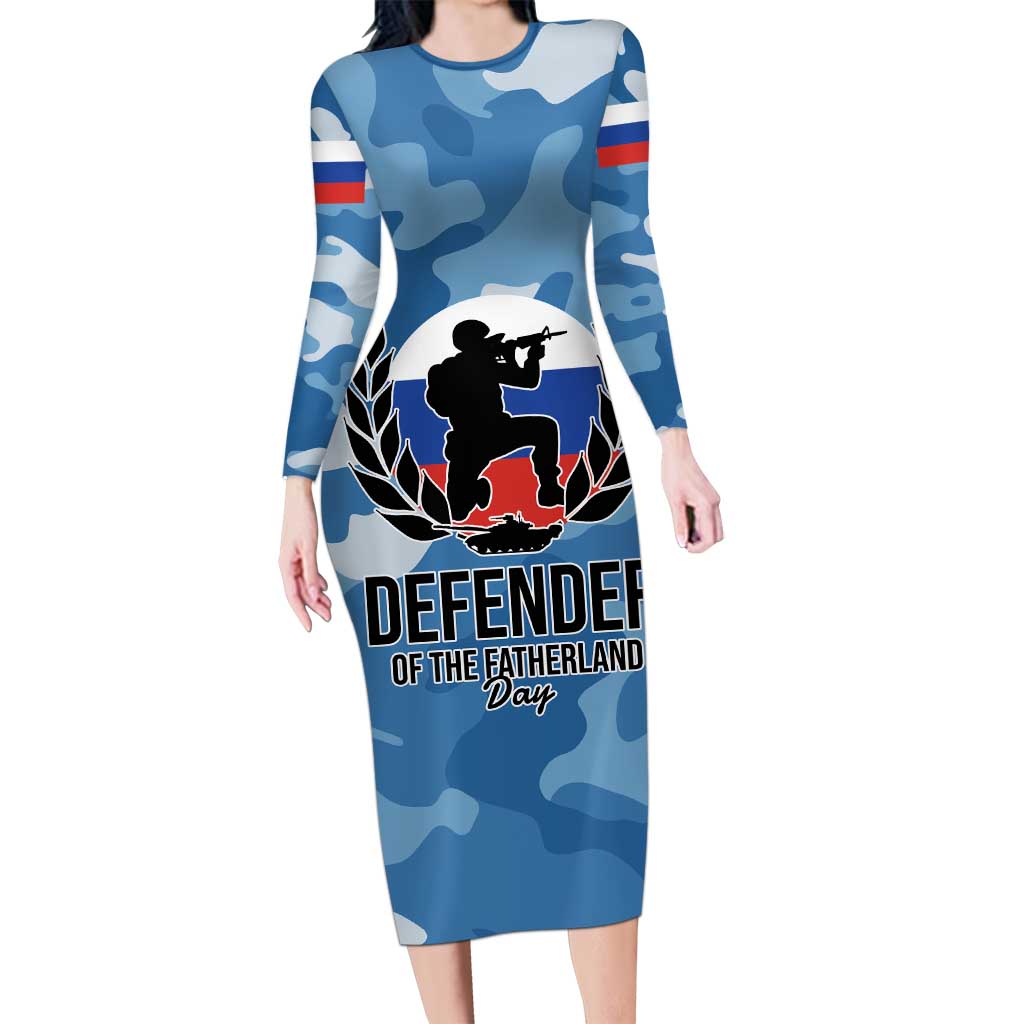 Russia Defender of the Fatherland Day Family Matching Long Sleeve Bodycon Dress and Hawaiian Shirt 23th February LT17 - Wonder Print Shop