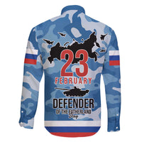 Russia Defender of the Fatherland Day Family Matching Off The Shoulder Long Sleeve Dress and Hawaiian Shirt 23th February