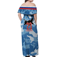 Russia Defender of the Fatherland Day Off Shoulder Maxi Dress 23th February LT17 - Wonder Print Shop