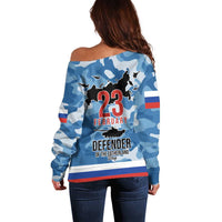 Russia Defender of the Fatherland Day Off Shoulder Sweater 23th February LT17 - Wonder Print Shop