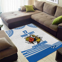Custom Greece Basketball Champions Area Rug Sporty Style with Eagle Mascot