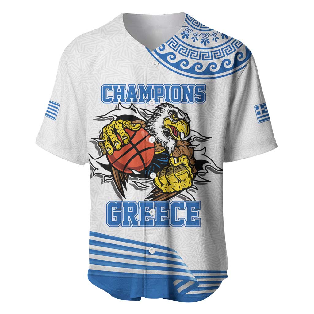 Custom Greece Basketball Champions Baseball Jersey Sporty Style with Eagle Mascot