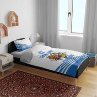 Custom Greece Basketball Champions Bedding Set Sporty Style with Eagle Mascot