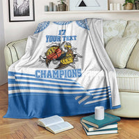 Custom Greece Basketball Champions Blanket Sporty Style with Eagle Mascot