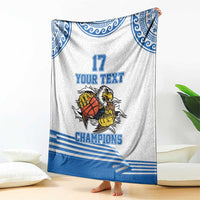 Custom Greece Basketball Champions Blanket Sporty Style with Eagle Mascot