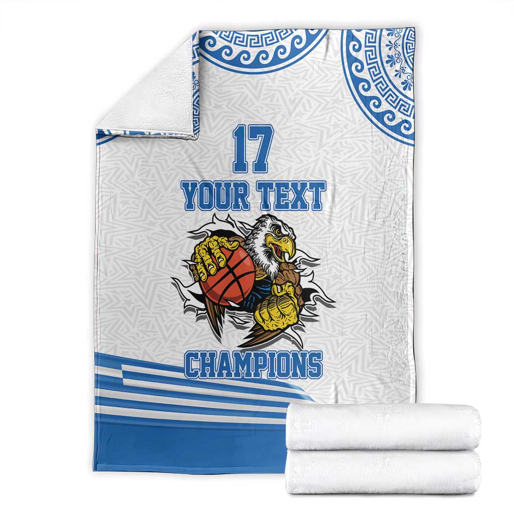 Custom Greece Basketball Champions Blanket Sporty Style with Eagle Mascot