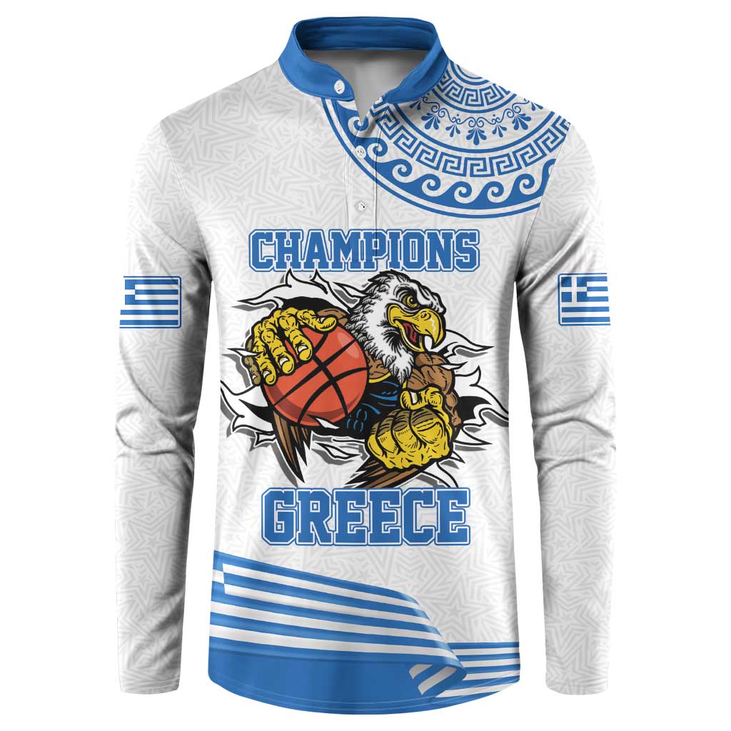 Custom Greece Basketball Champions Button Sweatshirt Sporty Style with Eagle Mascot