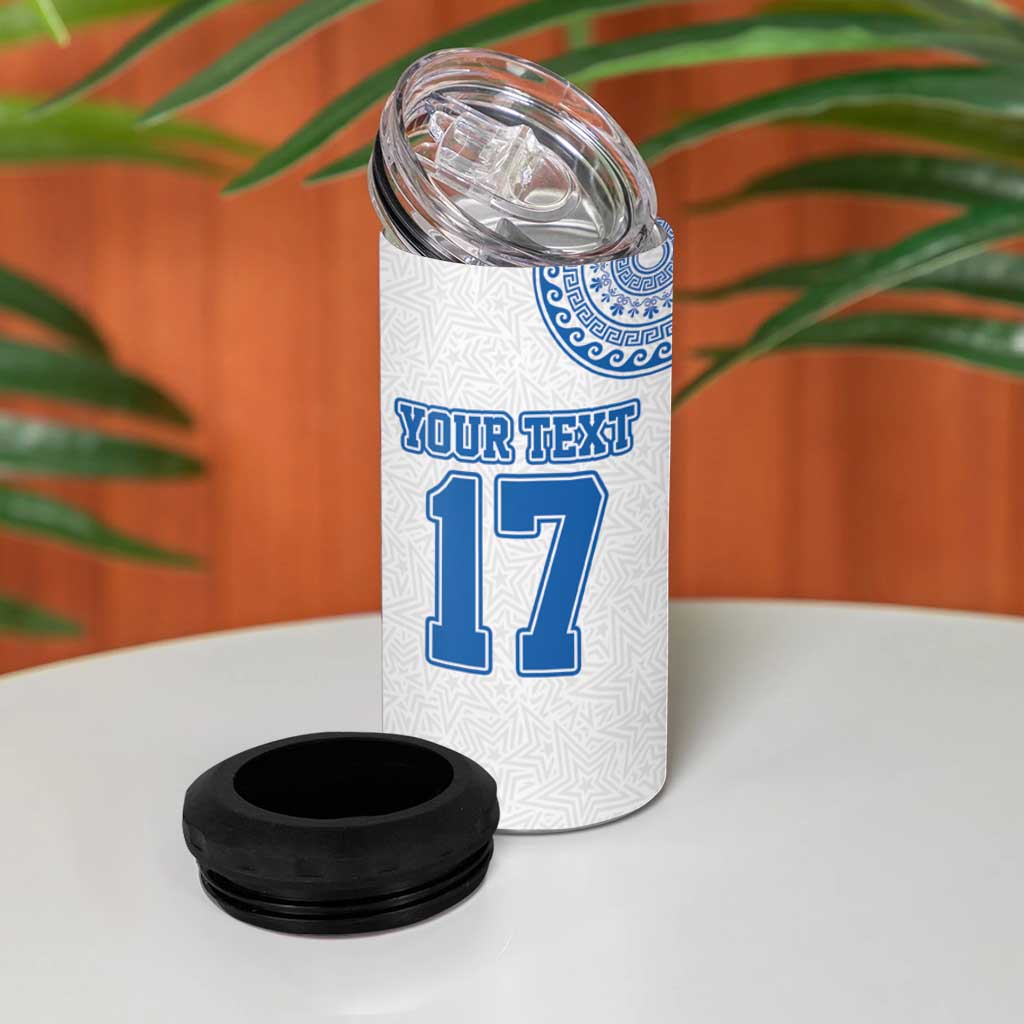 Custom Greece Basketball Champions 4 in 1 Can Cooler Tumbler Sporty Style with Eagle Mascot