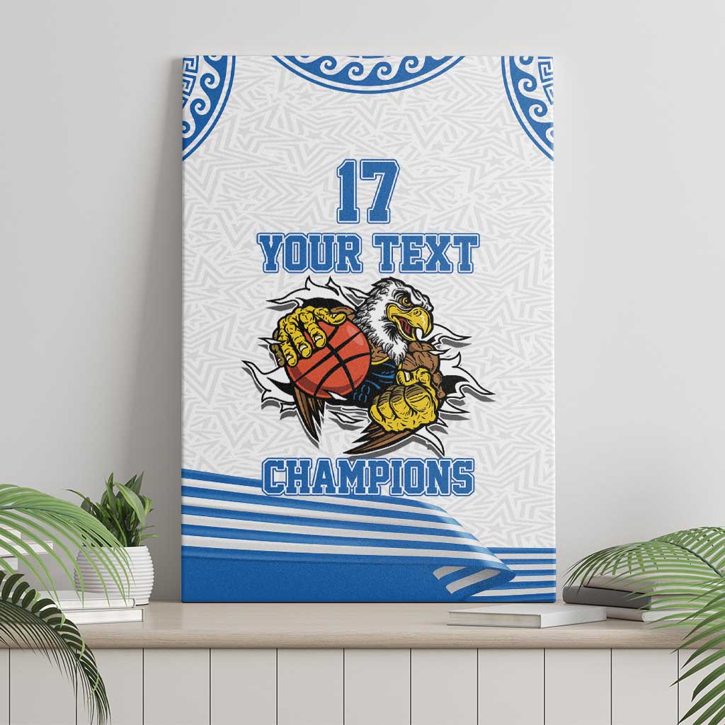 Custom Greece Basketball Champions Canvas Wall Art Sporty Style with Eagle Mascot