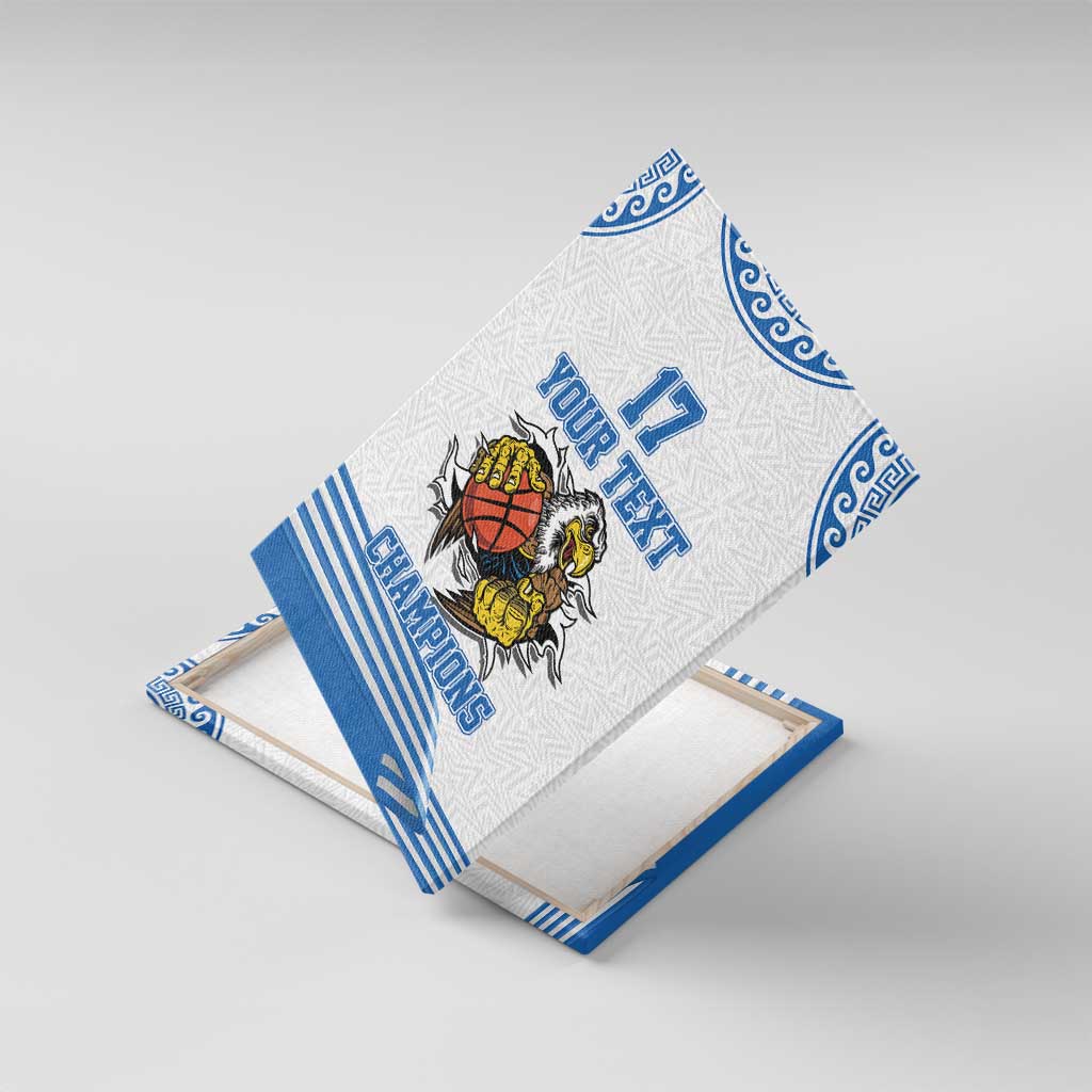Custom Greece Basketball Champions Canvas Wall Art Sporty Style with Eagle Mascot
