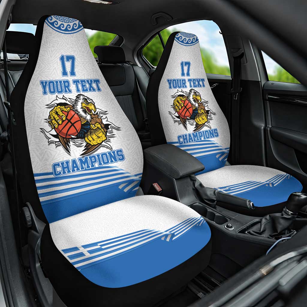 Custom Greece Basketball Champions Car Seat Cover Sporty Style with Eagle Mascot