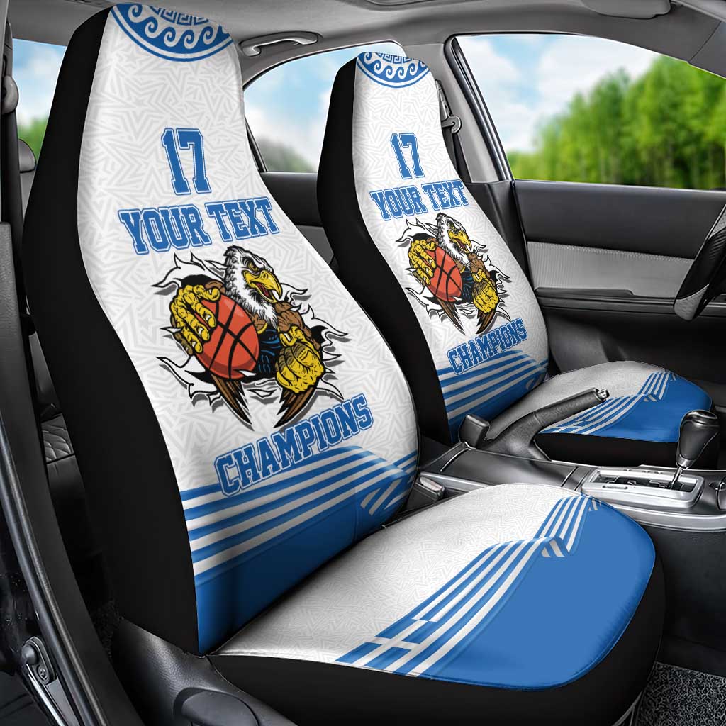 Custom Greece Basketball Champions Car Seat Cover Sporty Style with Eagle Mascot