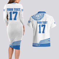 Custom Greece Basketball Champions Couples Matching Long Sleeve Bodycon Dress and Hawaiian Shirt Sporty Style with Eagle Mascot