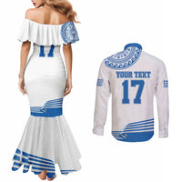 Custom Greece Basketball Champions Couples Matching Mermaid Dress and Long Sleeve Button Shirt Sporty Style with Eagle Mascot