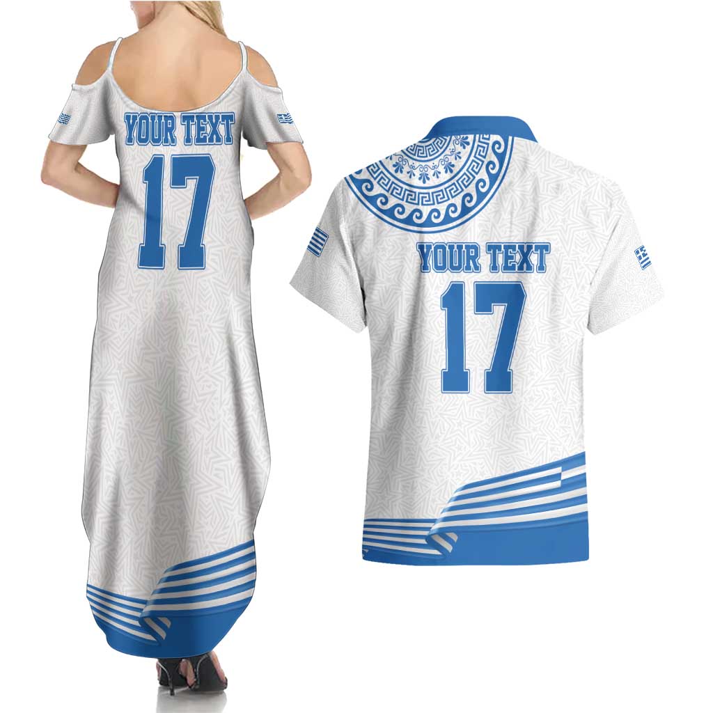 Custom Greece Basketball Champions Couples Matching Summer Maxi Dress and Hawaiian Shirt Sporty Style with Eagle Mascot