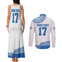 Custom Greece Basketball Champions Couples Matching Tank Maxi Dress and Long Sleeve Button Shirt Sporty Style with Eagle Mascot