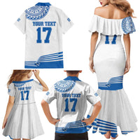 Custom Greece Basketball Champions Family Matching Mermaid Dress and Hawaiian Shirt Sporty Style with Eagle Mascot