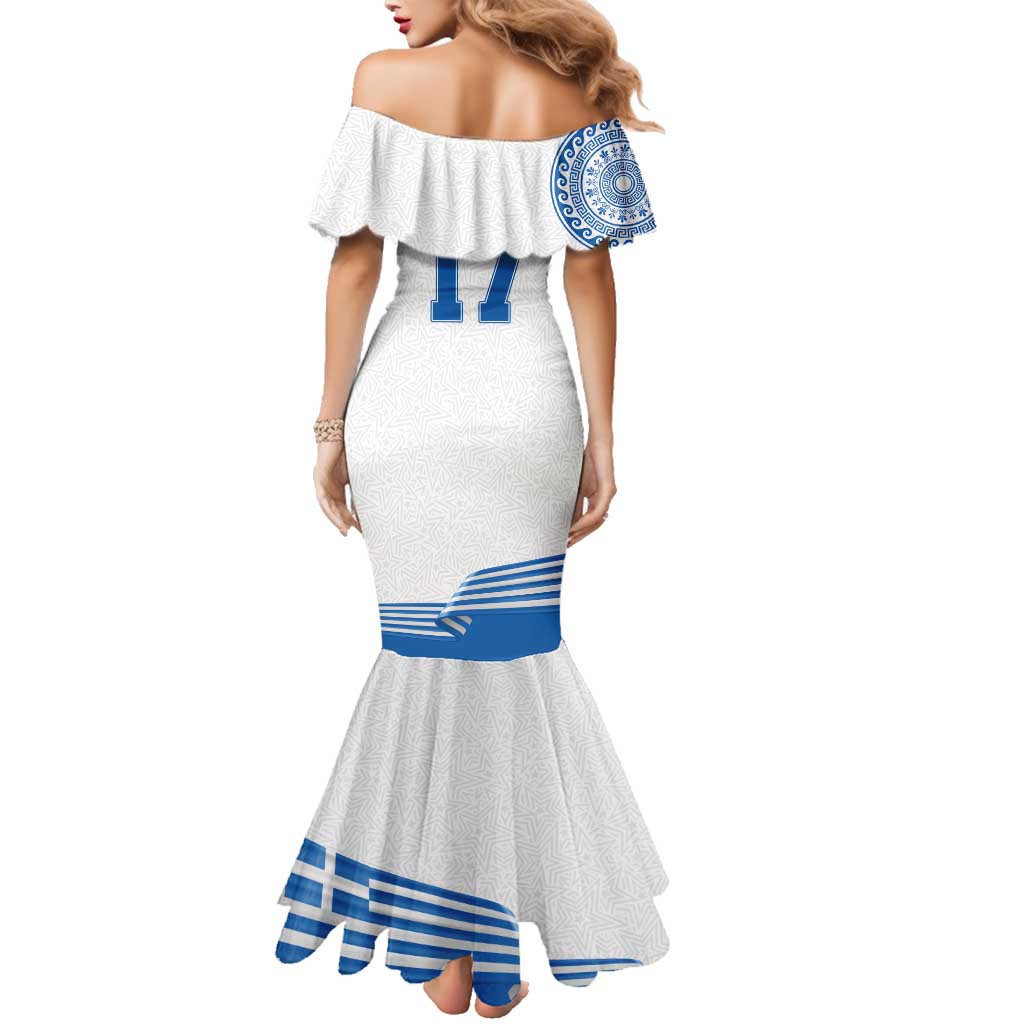 Custom Greece Basketball Champions Family Matching Mermaid Dress and Hawaiian Shirt Sporty Style with Eagle Mascot