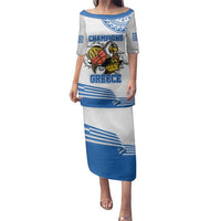Custom Greece Basketball Champions Family Matching Puletasi and Hawaiian Shirt Sporty Style with Eagle Mascot