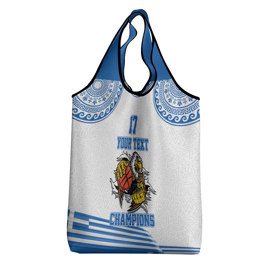 Custom Greece Basketball Champions Grocery Bag Sporty Style with Eagle Mascot