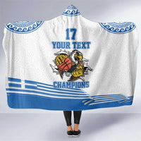 Custom Greece Basketball Champions Hooded Blanket Sporty Style with Eagle Mascot