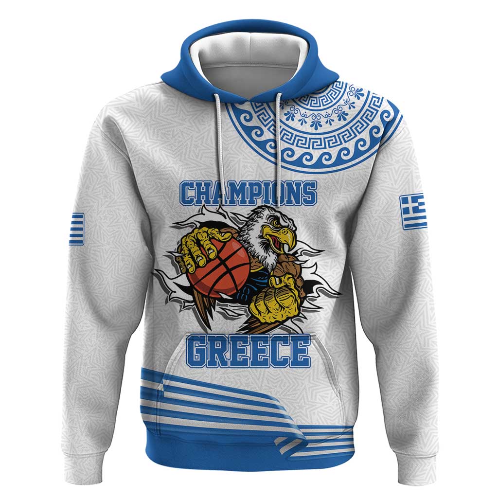 Custom Greece Basketball Champions Hoodie Sporty Style with Eagle Mascot