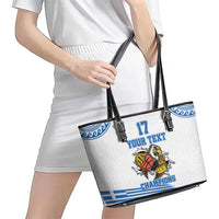 Custom Greece Basketball Champions Leather Tote Bag Sporty Style with Eagle Mascot
