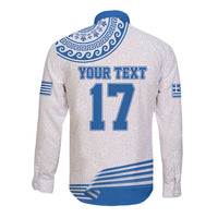 Custom Greece Basketball Champions Long Sleeve Button Shirt Sporty Style with Eagle Mascot