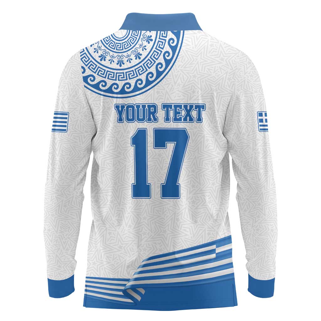 Custom Greece Basketball Champions Long Sleeve Polo Shirt Sporty Style with Eagle Mascot