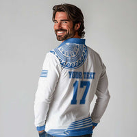 Custom Greece Basketball Champions Long Sleeve Polo Shirt Sporty Style with Eagle Mascot