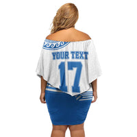 Custom Greece Basketball Champions Off Shoulder Short Dress Sporty Style with Eagle Mascot