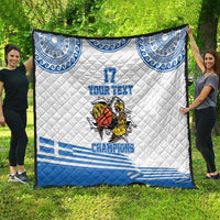 Custom Greece Basketball Champions Quilt Sporty Style with Eagle Mascot