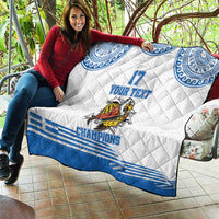 Custom Greece Basketball Champions Quilt Sporty Style with Eagle Mascot