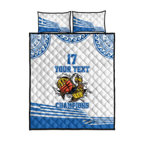 Custom Greece Basketball Champions Quilt Bed Set Sporty Style with Eagle Mascot