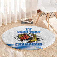 Custom Greece Basketball Champions Round Carpet Sporty Style with Eagle Mascot