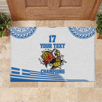 Custom Greece Basketball Champions Rubber Doormat Sporty Style with Eagle Mascot