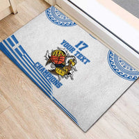 Custom Greece Basketball Champions Rubber Doormat Sporty Style with Eagle Mascot