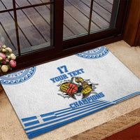 Custom Greece Basketball Champions Rubber Doormat Sporty Style with Eagle Mascot