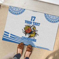 Custom Greece Basketball Champions Rubber Doormat Sporty Style with Eagle Mascot