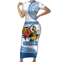 Custom Greece Basketball Champions Short Sleeve Bodycon Dress Sporty Style with Eagle Mascot
