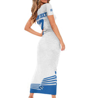 Custom Greece Basketball Champions Short Sleeve Bodycon Dress Sporty Style with Eagle Mascot