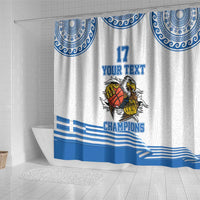 Custom Greece Basketball Champions Shower Curtain Sporty Style with Eagle Mascot