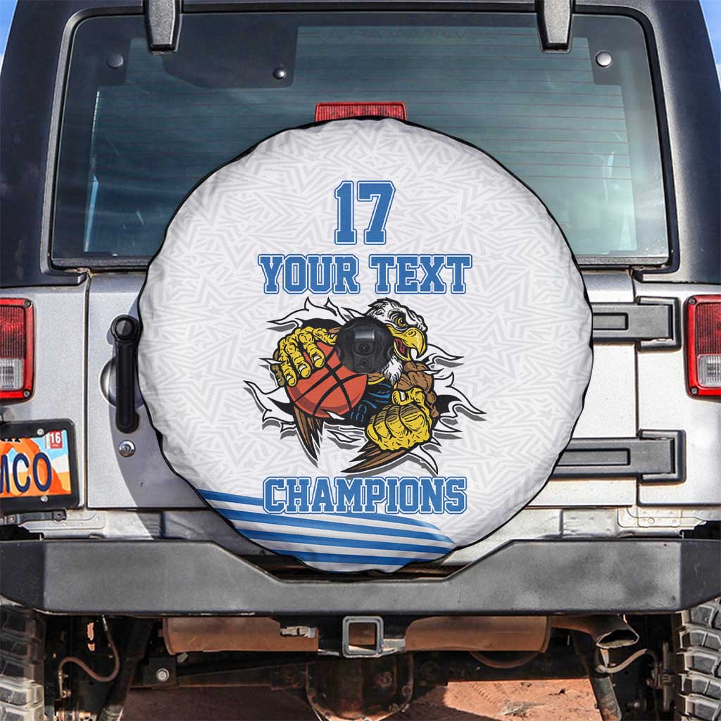 Custom Greece Basketball Champions Spare Tire Cover Sporty Style with Eagle Mascot