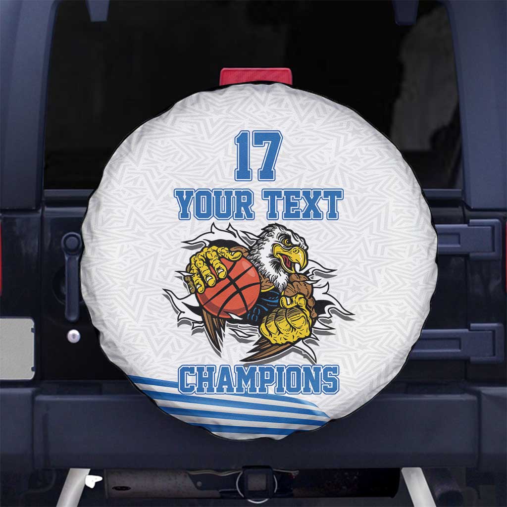 Custom Greece Basketball Champions Spare Tire Cover Sporty Style with Eagle Mascot