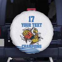 Custom Greece Basketball Champions Spare Tire Cover Sporty Style with Eagle Mascot
