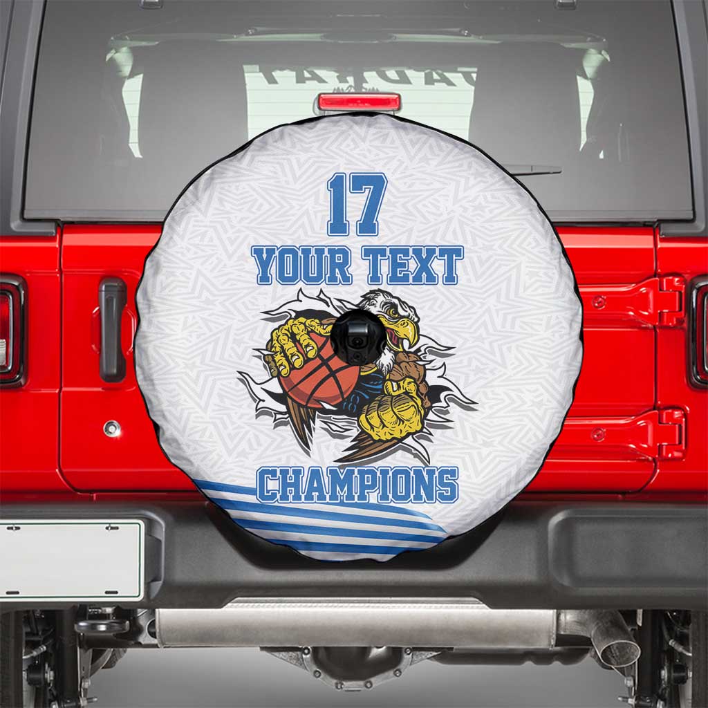 Custom Greece Basketball Champions Spare Tire Cover Sporty Style with Eagle Mascot