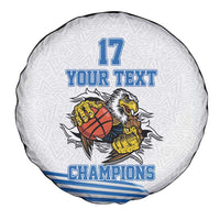 Custom Greece Basketball Champions Spare Tire Cover Sporty Style with Eagle Mascot