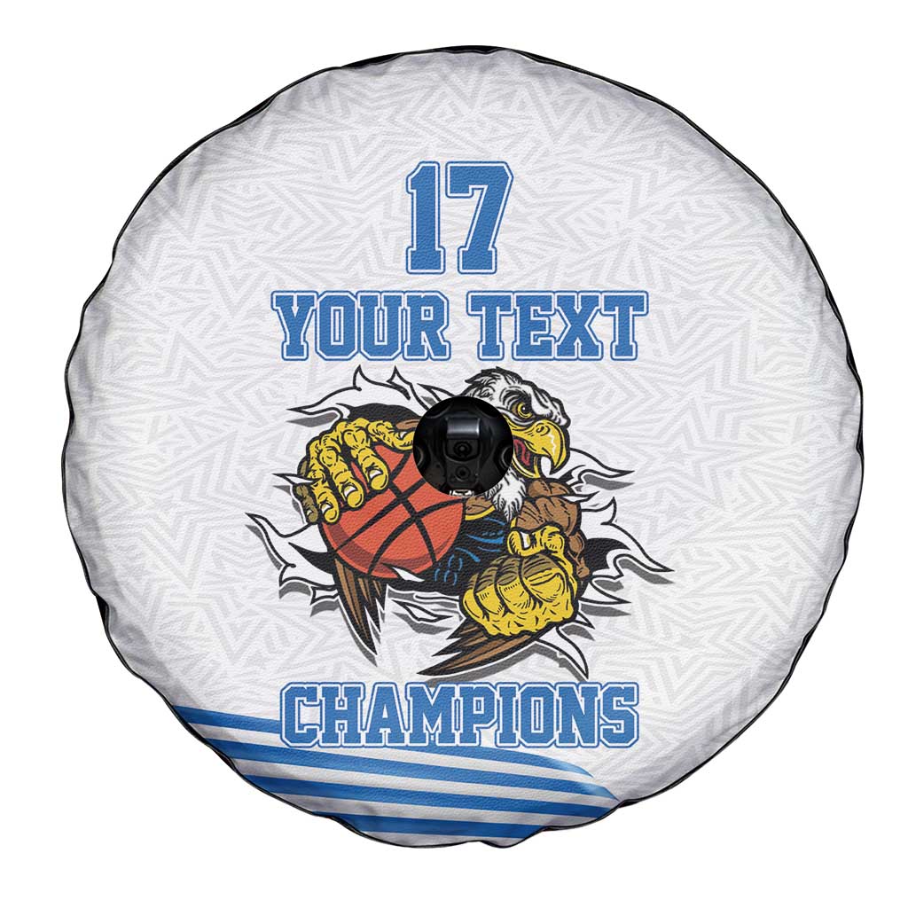 Custom Greece Basketball Champions Spare Tire Cover Sporty Style with Eagle Mascot